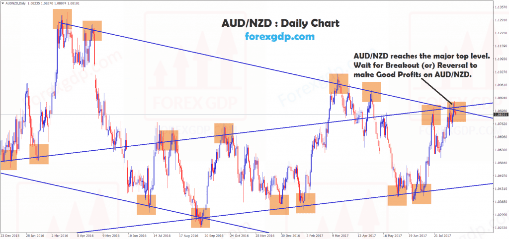 AUDNZD reach major top level in daily timeframe