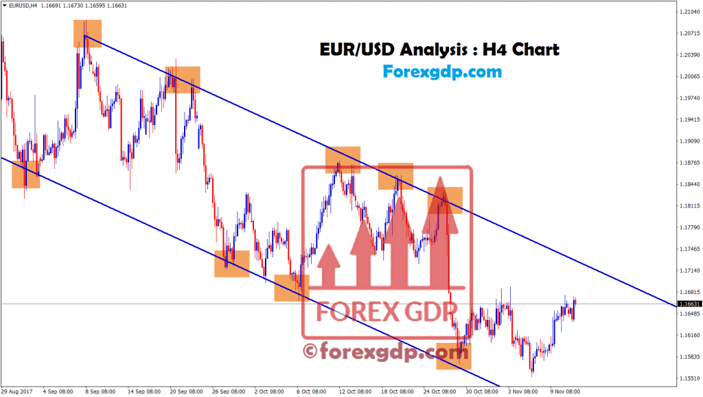 EUR USD trading signal in downtrend channel range