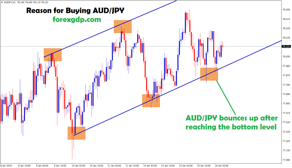 aud/jpy bounce up after hits the bottom level