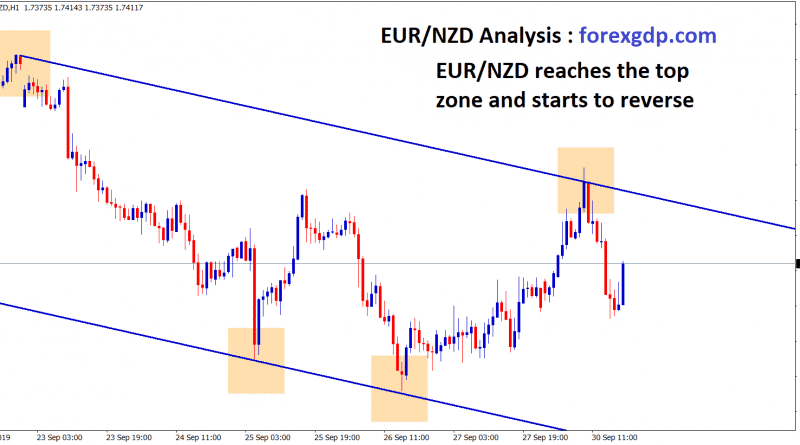 eur nzd reaches the top level and start to reverse in H1 chart