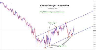 Up trend ascending channel in aud nzd