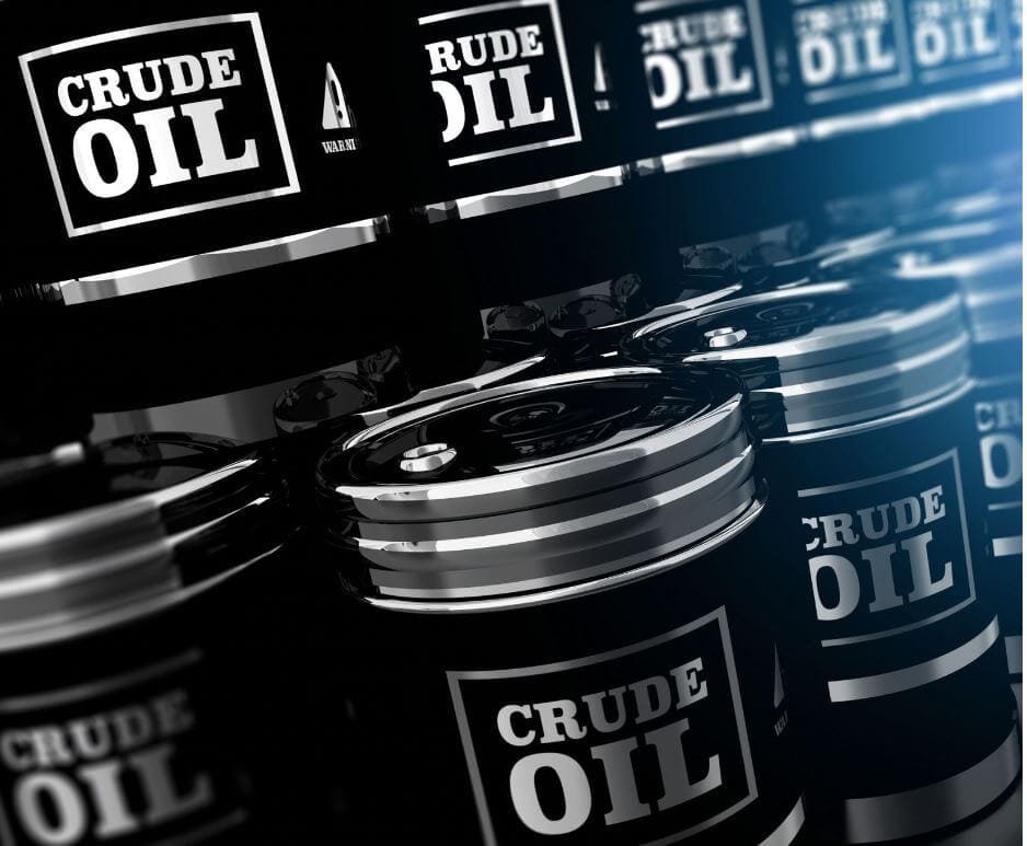 Crude oil barrel containing Full of oils in black color