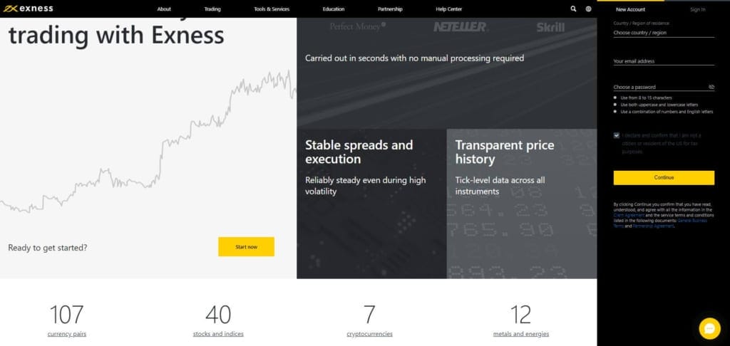 exness.com broker review homepage