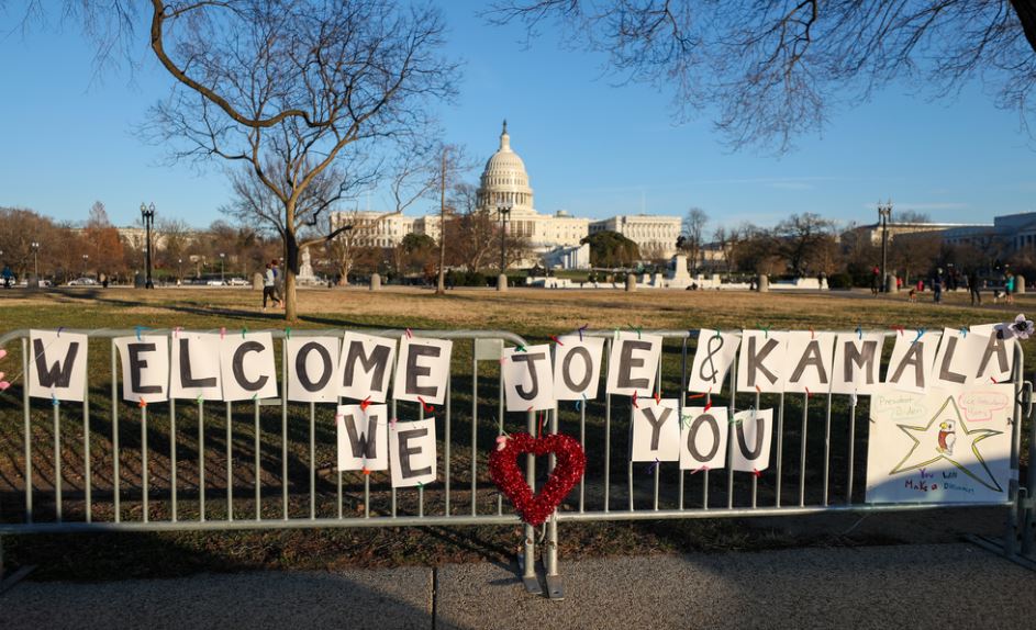 welcome love message to biden and harris