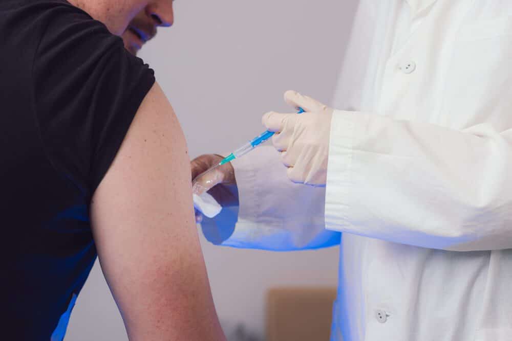 Covid 19 Vaccine injected to the man in UK