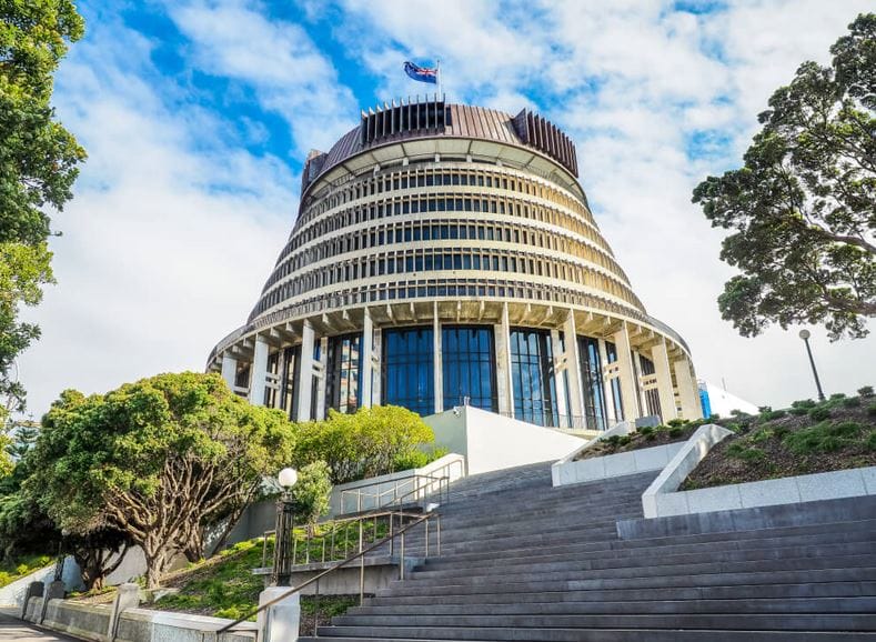 New Zealand Beehive the Executive Wing of the New Zealand Parliament Buildings in Wellington City