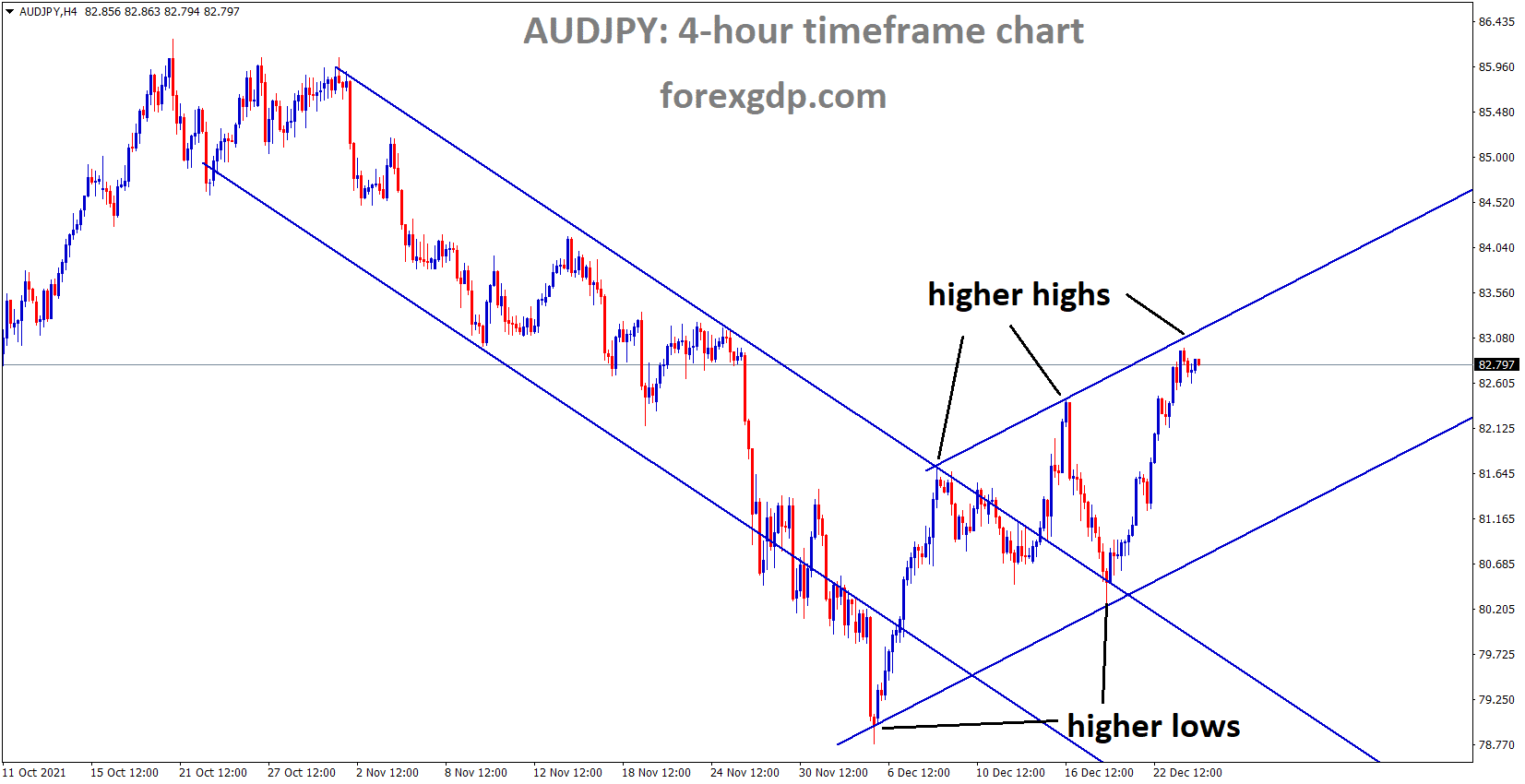 AUDJPY is moving in an Ascending channel and the market has reached the higher high area of the channel