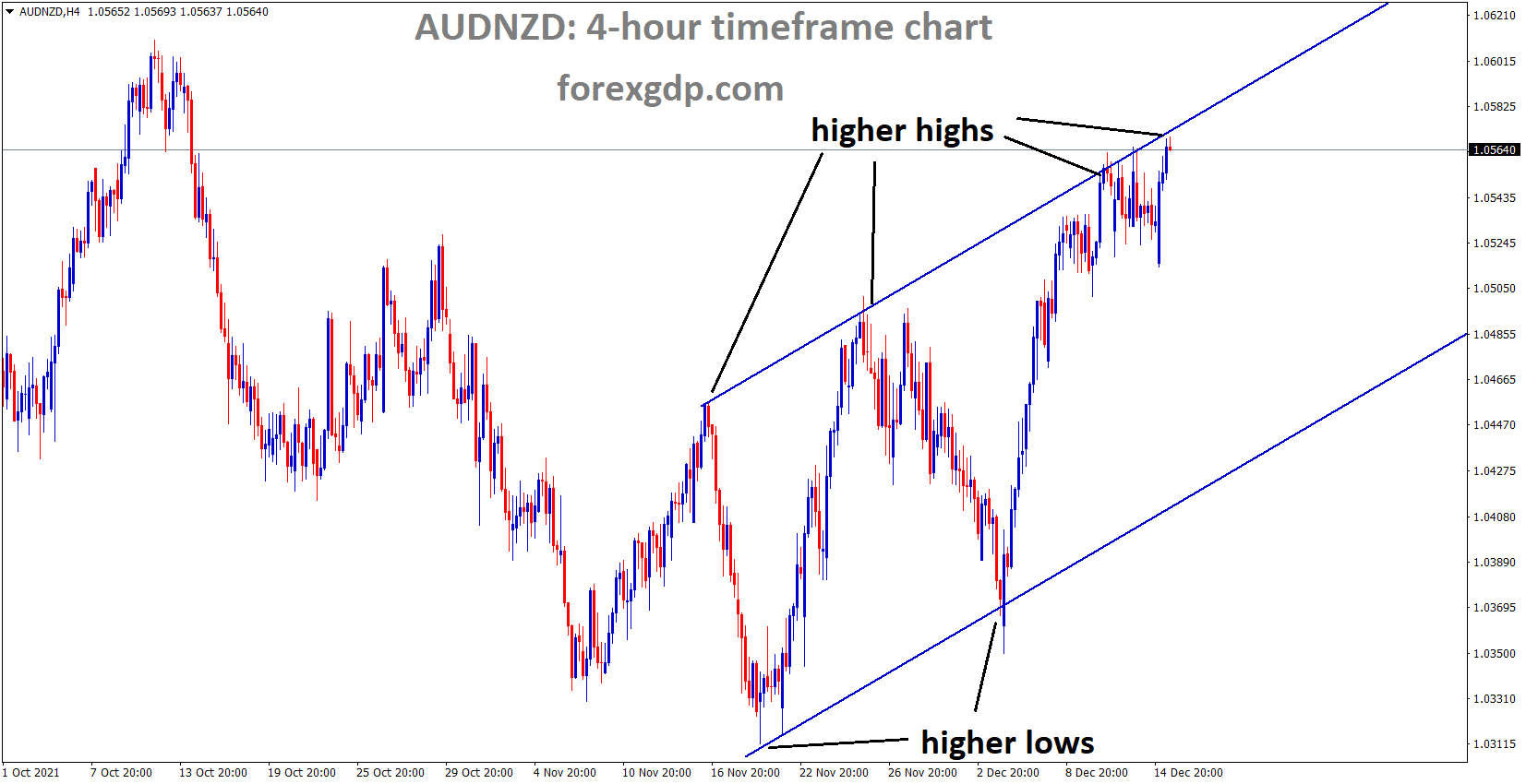 AUDNZD is moving in an Ascending channel and the market reached the higher high area of the channel