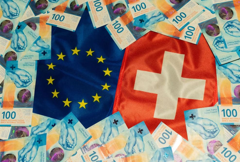 SNB projected Swiss Franc is overvalued against Euro currency from higher value