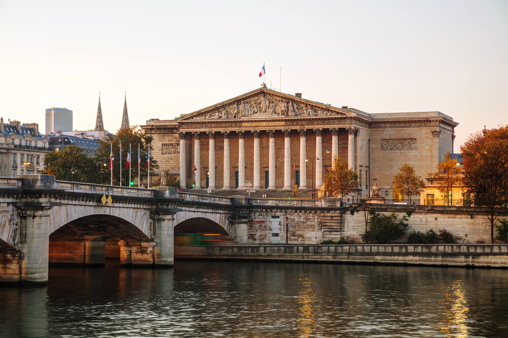 EUR Assemblee Nationale National Assembly in Paris France at sunrise