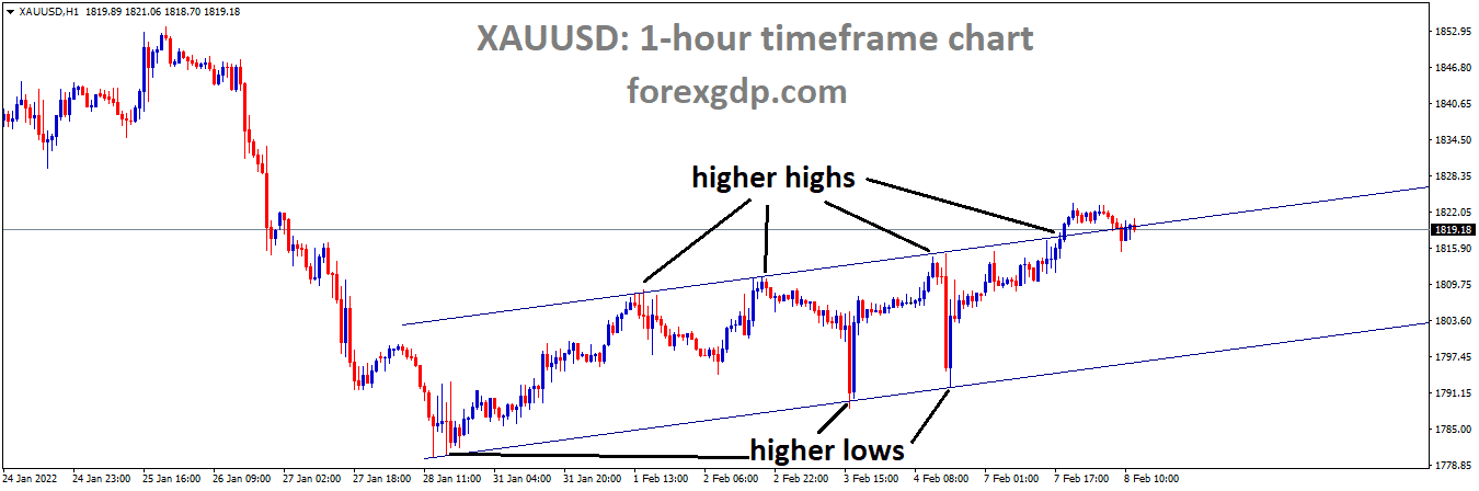 XAUUSD Gold price is moving in an Ascending channel and the market has reached the higher high area of the channel