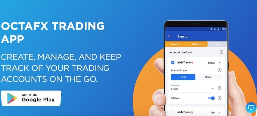 OctaFX user-friendly trading app