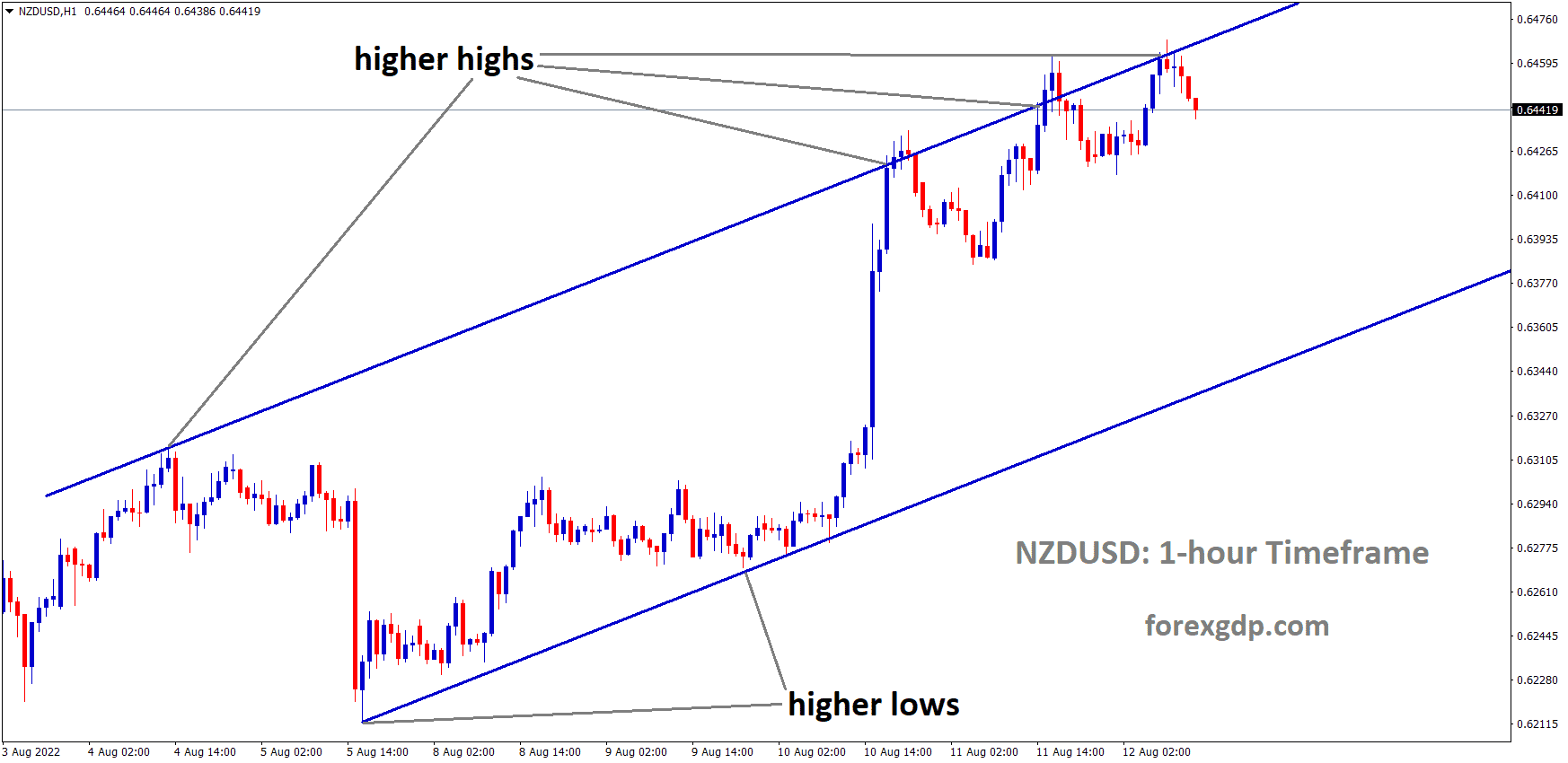 NZDUSD is moving in an Ascending channel and the Market has fallen from the higher high area of the channel