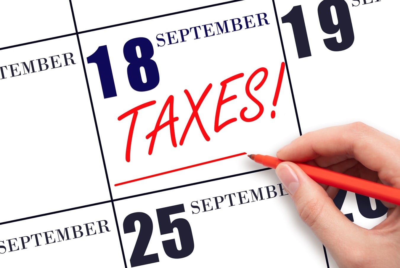 Tax return date circled