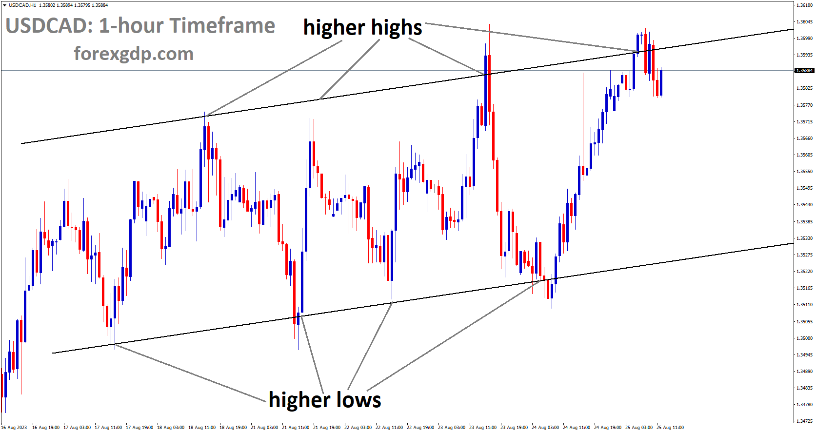 USDCAD is moving in Ascending channel and market has reached higher high area of the channel
