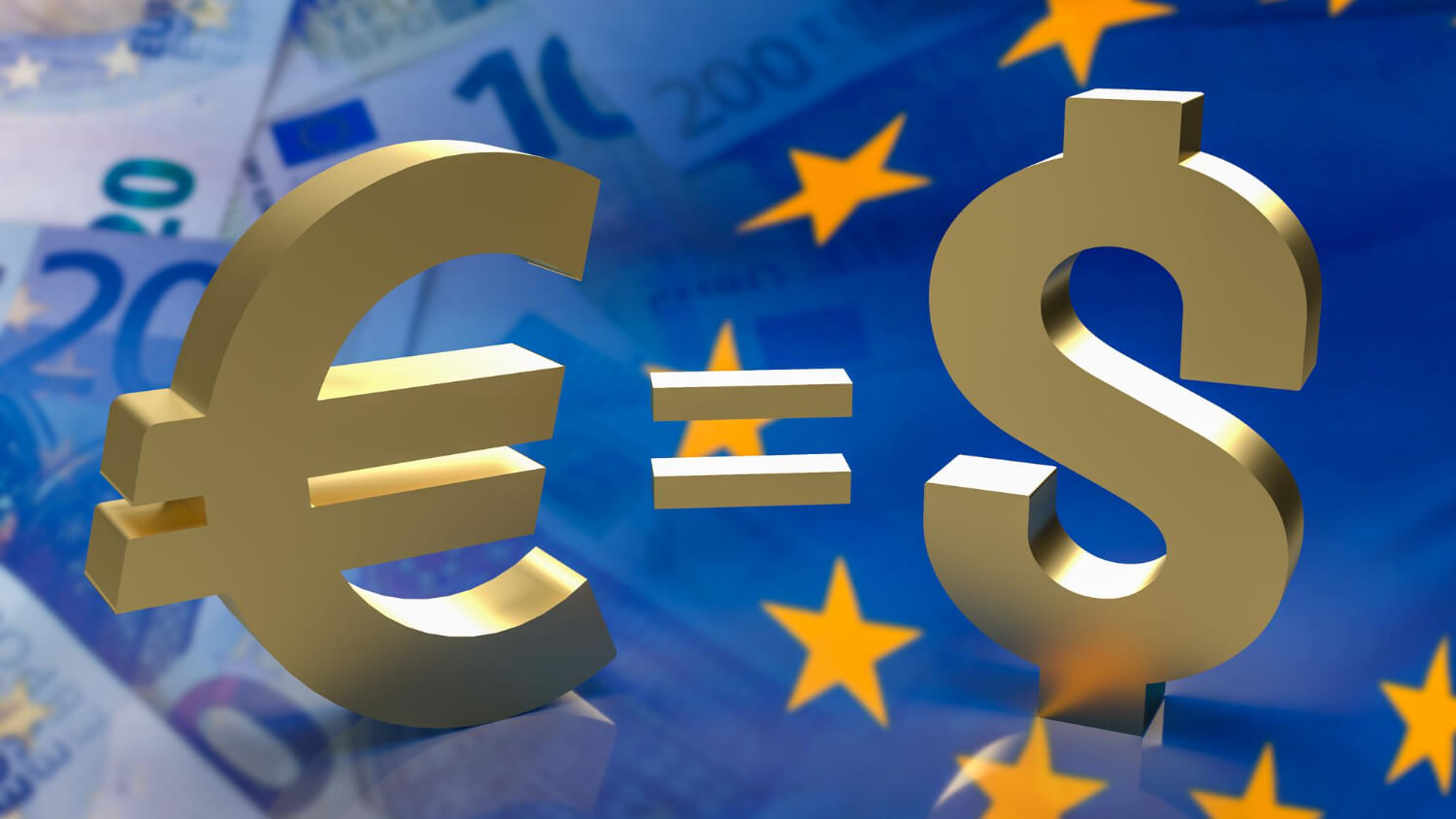 symbol euro dollar exchange rate balance business concept 3d rendering (1)