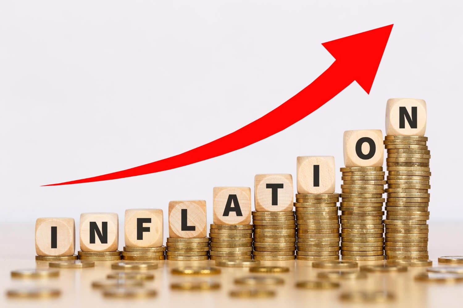 inflation symbolic photo money finance economic crisis business concept coins (1)