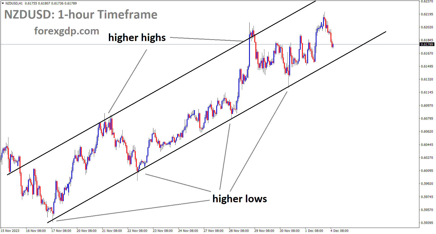 NZDUSD is moving in an Ascending channel and the market has fallen from the higher high area of the channel