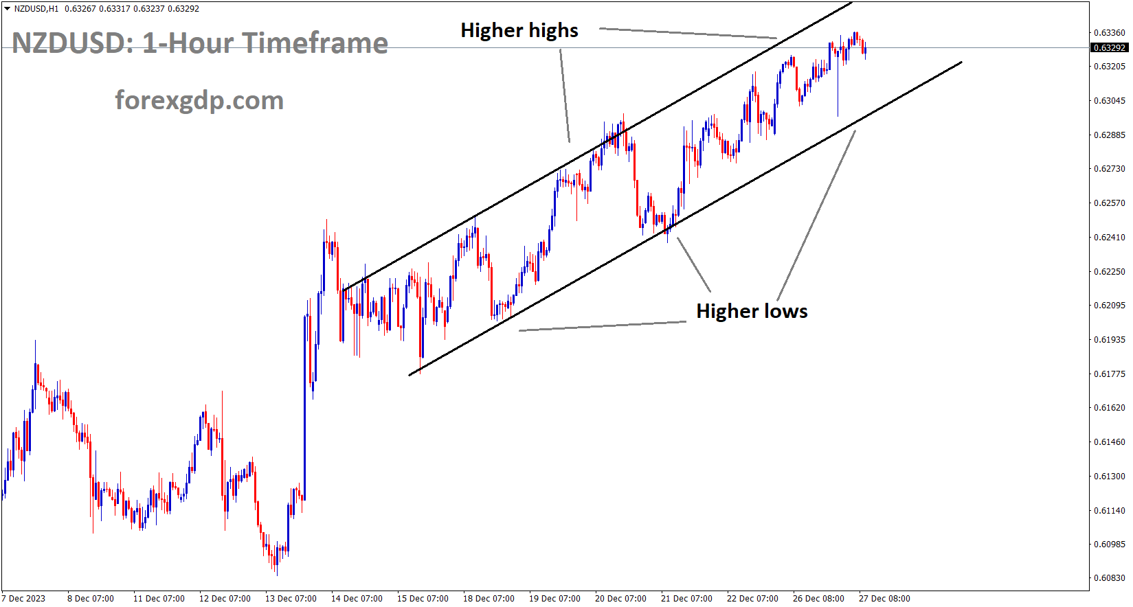 NZDUSD is moving in an Ascending channel and the market has reached the higher high area of the channel