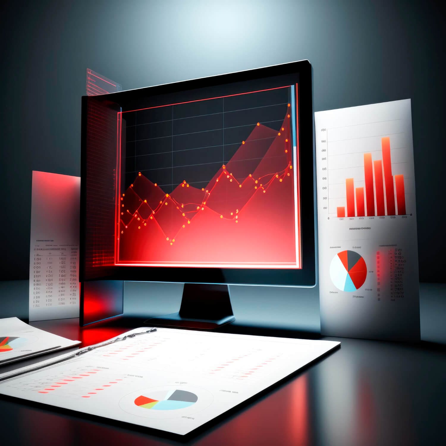 statistical graph computer with statistics report table generative ai (1)