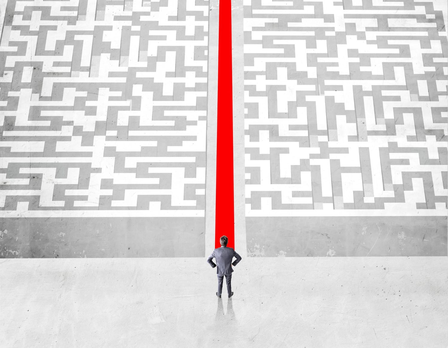 success concept with red path