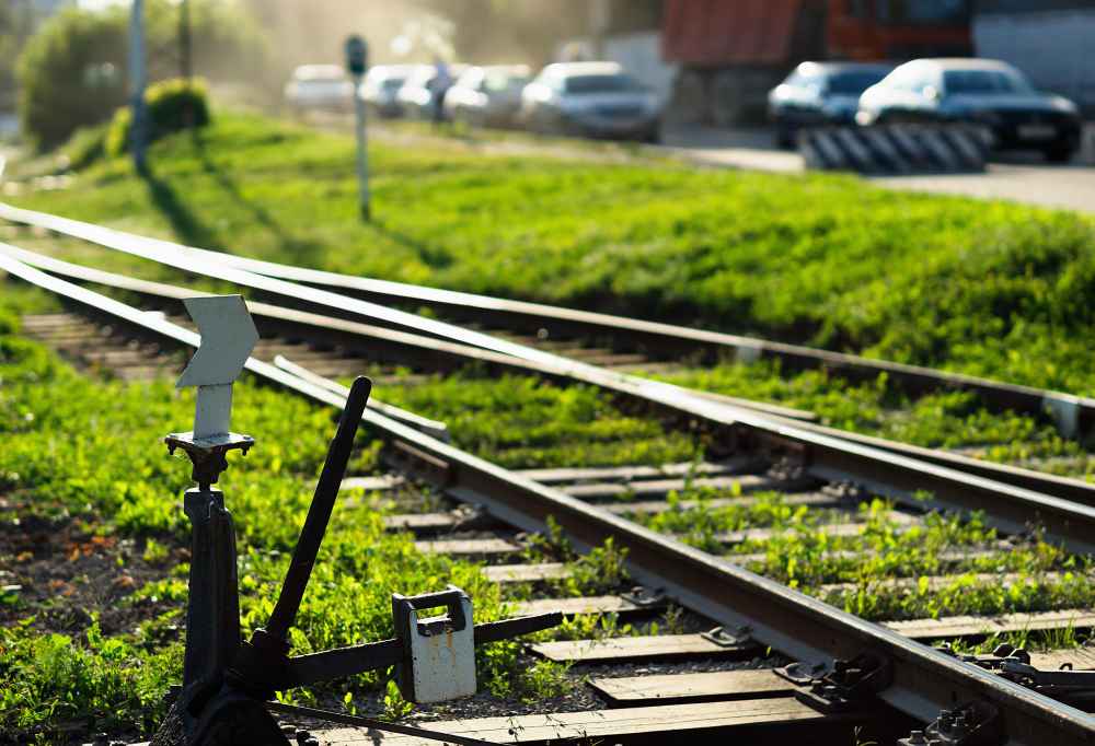 Railroad track switch background