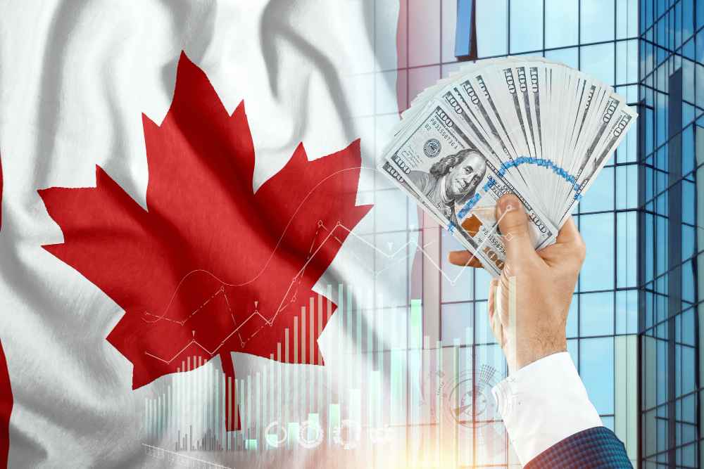 US Dollar and Canada flag