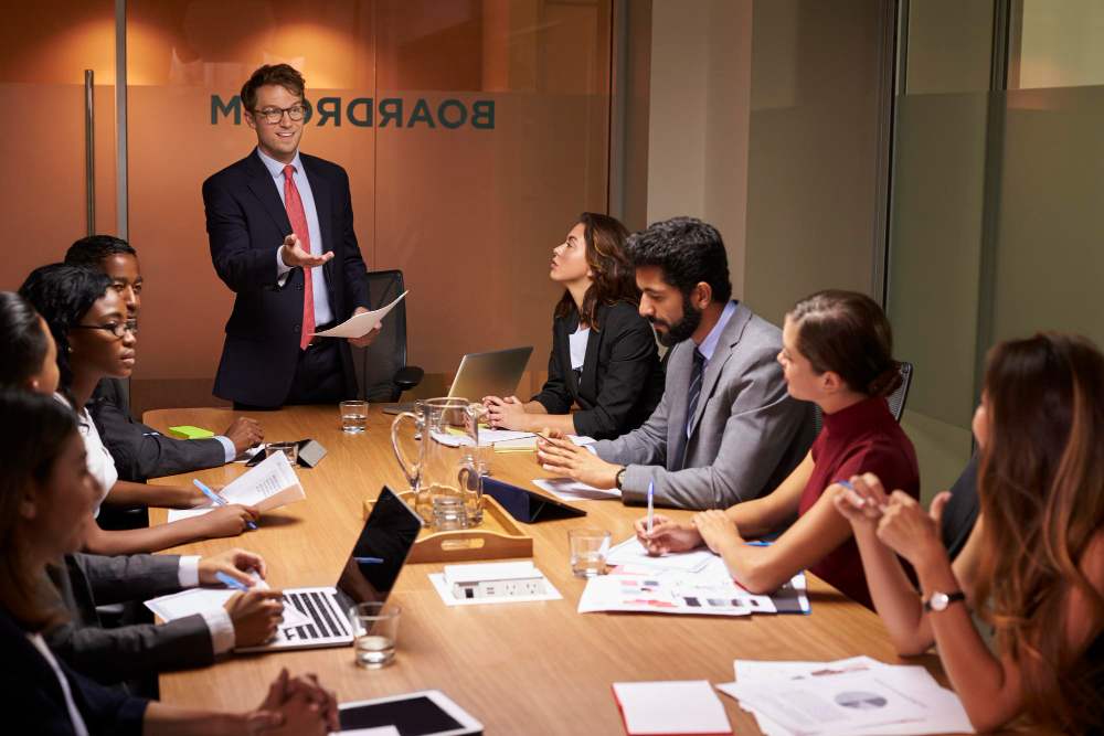 colleagues at a meeting