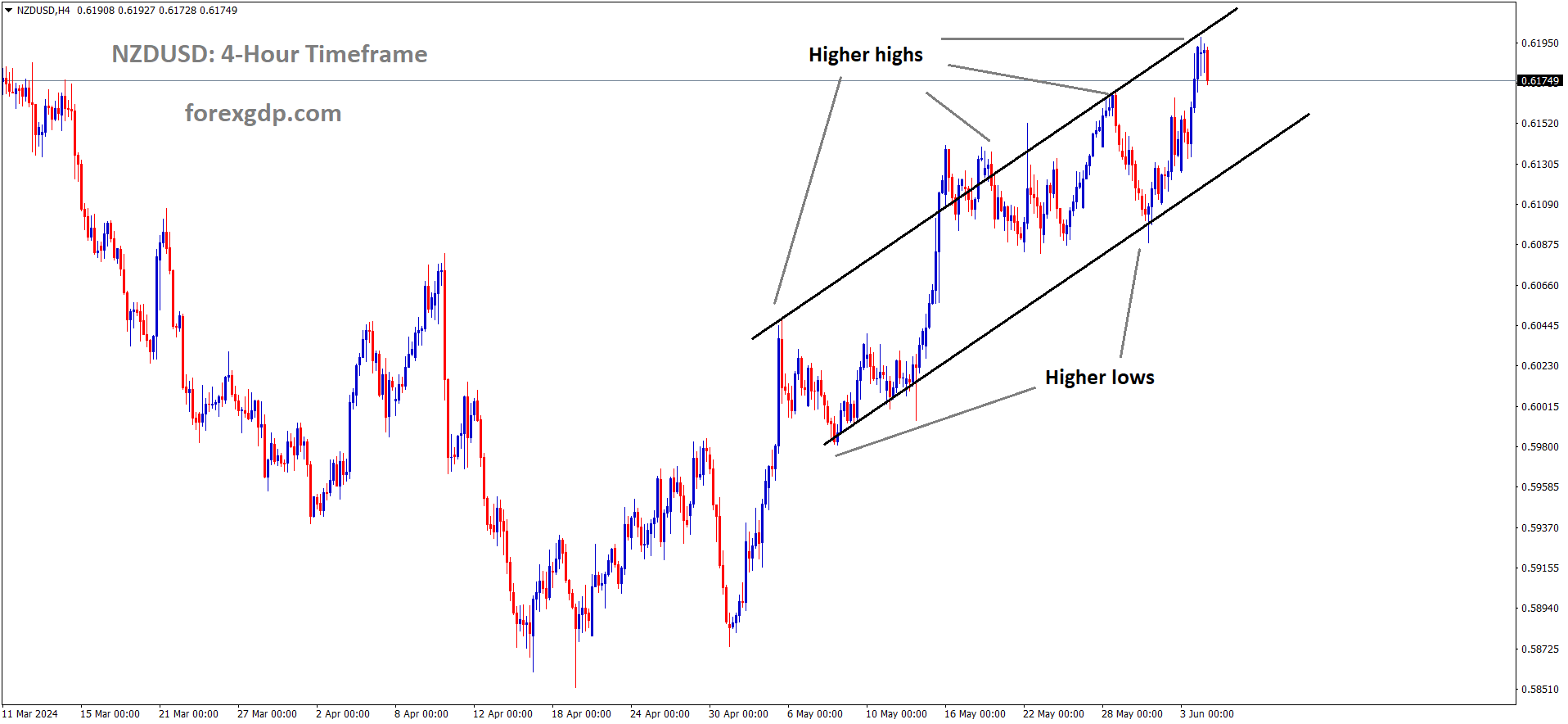 NZDUSD is moving in an Ascending channel and the market has fallen from the higher high area of the channel
