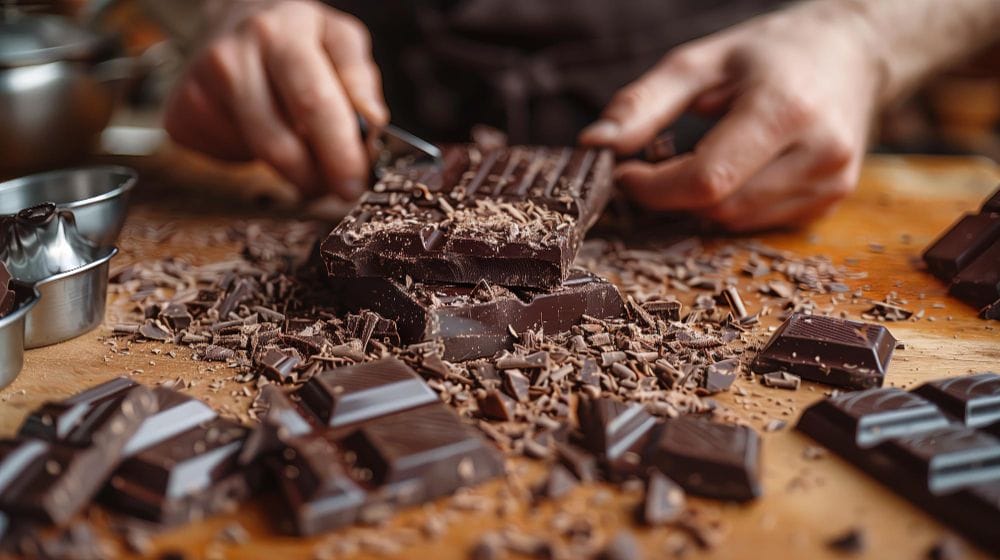 piece of dark chocolate