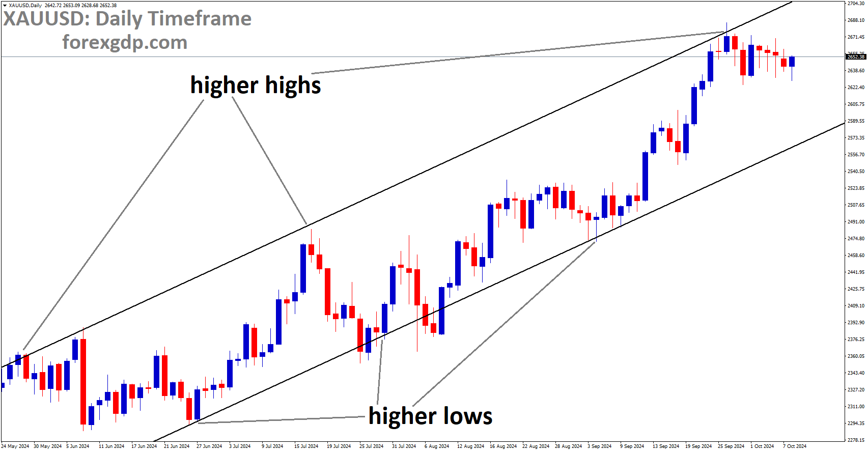 XAUUSD is moving in an Ascending channel, and the market has fallen from the higher high area of the channel