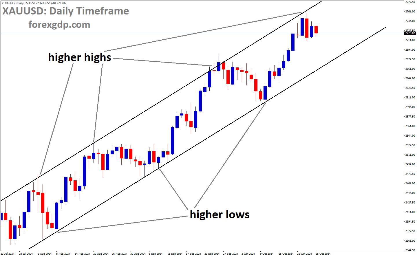 XAUUSD is moving in an Ascending channel, and the market has fallen from the higher high area of the channel