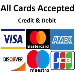 All Cards Accepted (Credit and Debit)