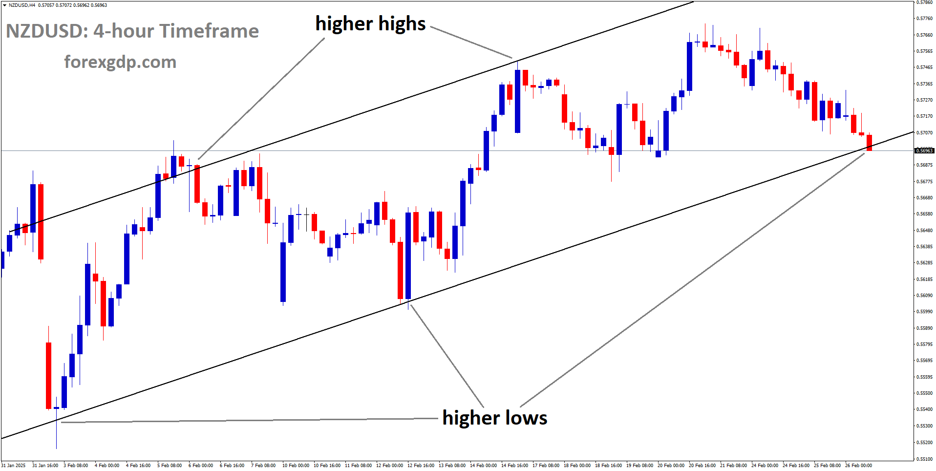 NZDUSD is moving in an Ascending channel and the market has reached the higher low area of the channel