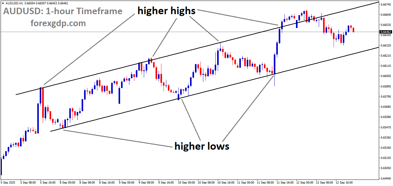 AUDUSD is moving in an uptrend channel, and the market has fallen from the higher high area of the channel