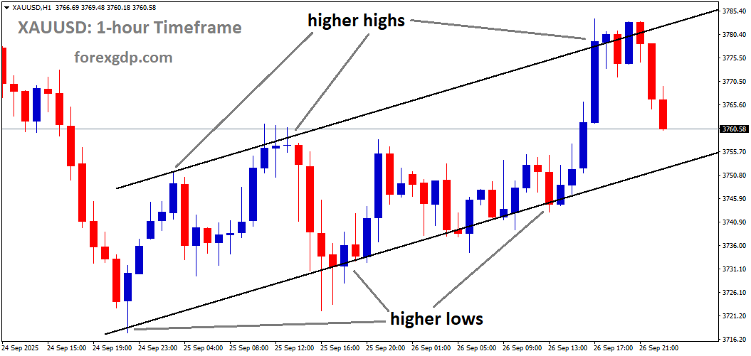 XAUUSD is moving in an uptrend channel, and the market has fallen from the higher high area of the channel XAUUSD is moving in an uptrend channel, and the market has fallen from the higher high area of the channel