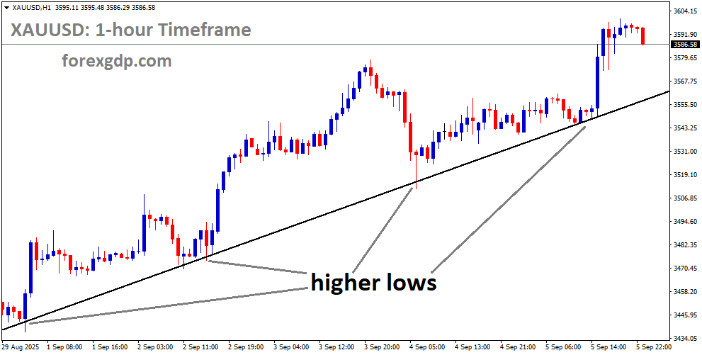 XAUUSD is rebounding from the higher low area of the uptrend line