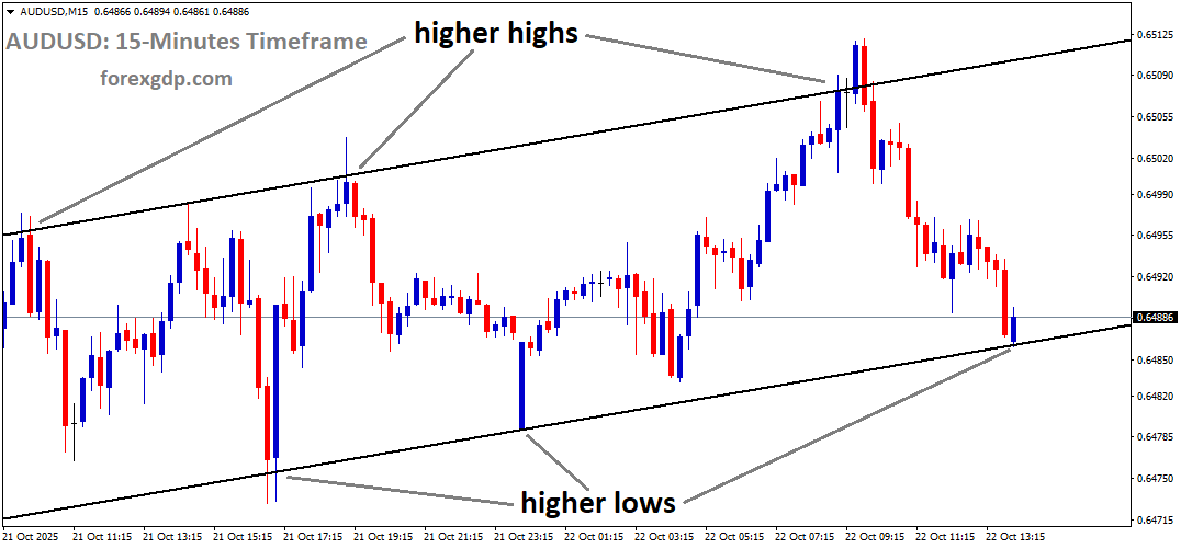 AUDUSD is moving in an uptrend channel, and the market has reached a higher low area of the channel AUDUSD is moving in an uptrend channel, and the market has reached a higher low area of the channel