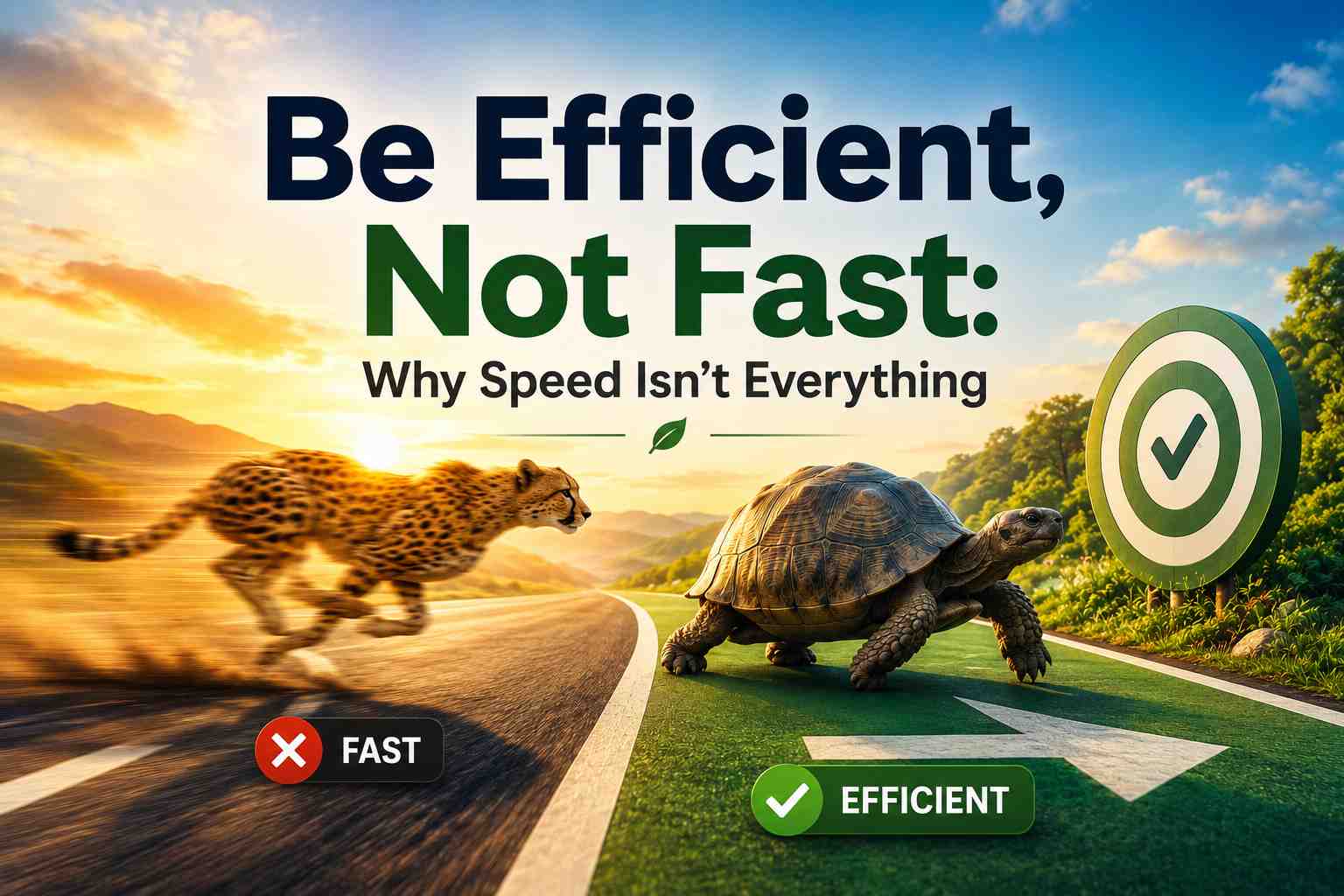 Be Efficient, Not Fast Why Speed Isn't Everything Be Efficient, Not Fast Why Speed Isn't Everything