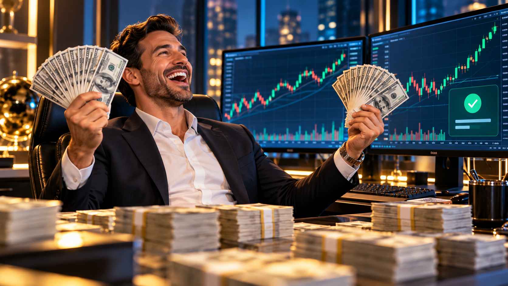 Trader Celebrates a Trading Payout Trader Celebrates a Trading Payout